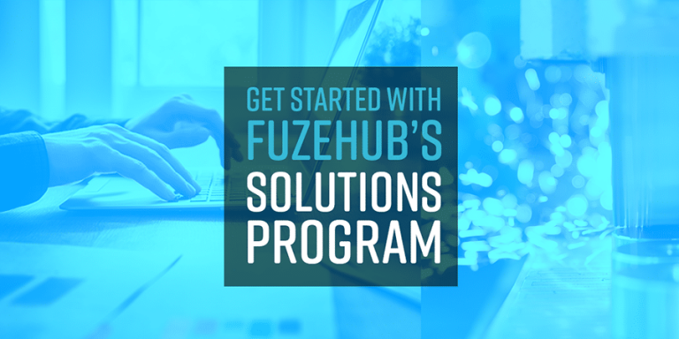 Ad saying "Get Started with FuzeHub's Solutions Program" with a person working at a desk in the background.