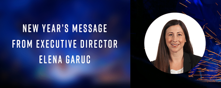 New Year's Message From Executive Director Elena Garuc, headshot of Elena Garuc