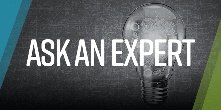 Ask an Expert with lightbulb in the background