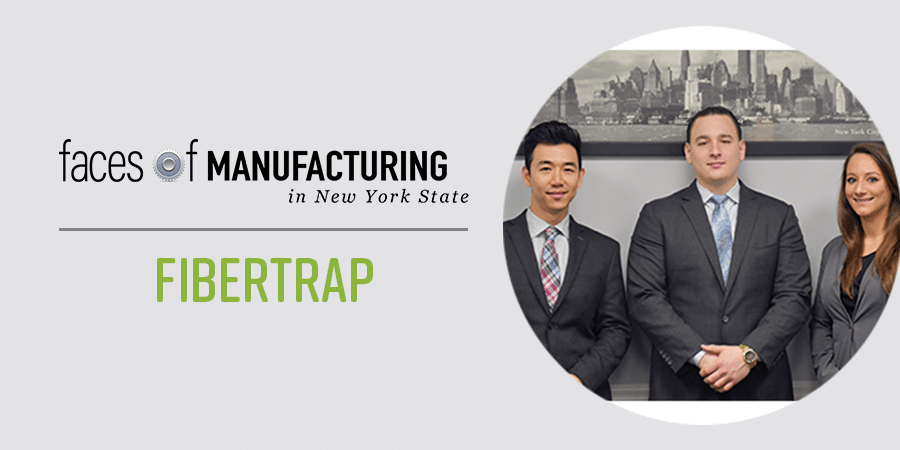 Faces of Manufacturing in NYS, Fibertrap, image of three employees in business attire