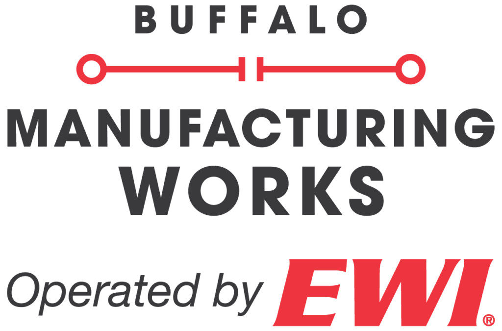 Black and Red Buffalo Manufacturing Works logo with Operated by EWI at the bottom