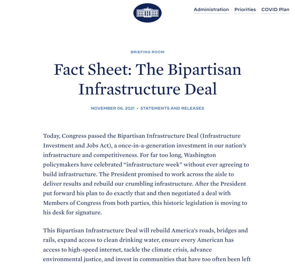 Infrastructure Bill Screenshot