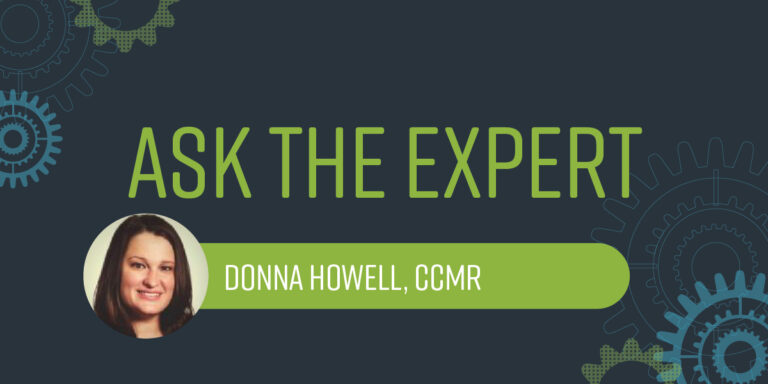Ask the Expert banner showing a small professional headshot Donna Howell